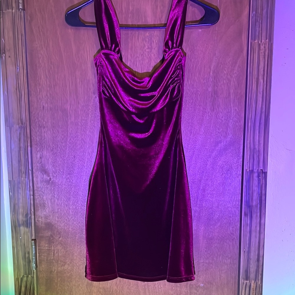 Elegant Burgundy Velvet Dress